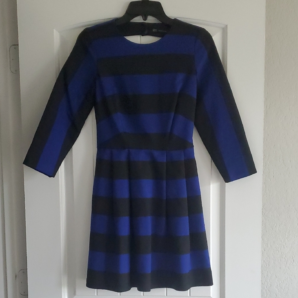 Blue and Black Striped Dress